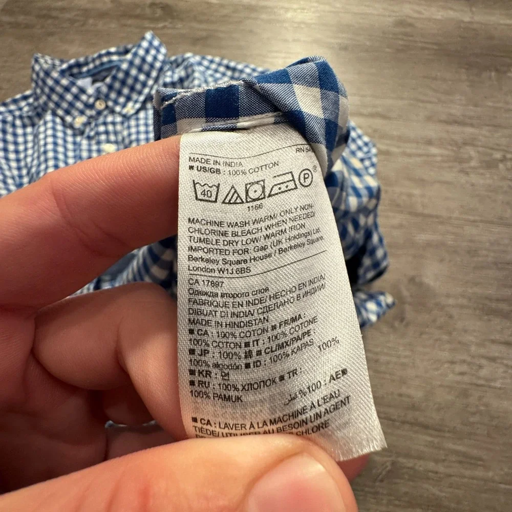 Banana Republic Shirt Mens XL Blue Cotton Gingham Grant Preppy Business Casual